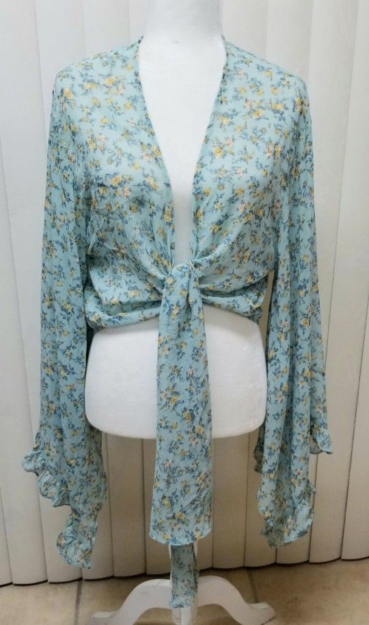 Green Floral Tie Jacket M