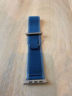 Apple Watch Band - Trail Loop - 49mm - Blue/Bright Blue - S/M - Natural Titanium Finish