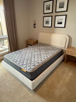 Like NEW Full Size Boucle Platform Bedframe
