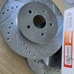 Lexus RX330 RX350 07-09 RX400h Front Drill Slot Rotors Brake Pads