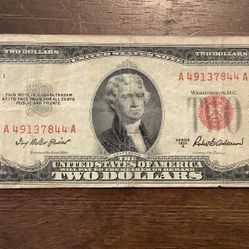 1953a Red Seal 2dollar Bill