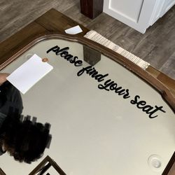 Vintage Mirror w/ Find Your Seat Decal 