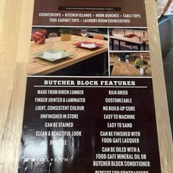 25”x48” Butcher Block Birch 