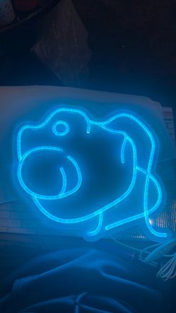 Blue Neon Dog LED Wall Sign