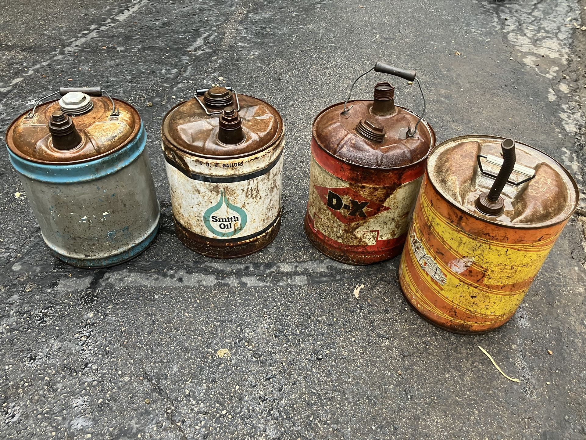 Vintage gas cans, $20 for four
