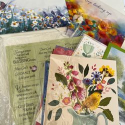 Crafts-Greeting Cards Lot 50, Faith Based, 600+Stickers , 2 Mini Notebooks, 2 Ornaments, 3 Rulers
