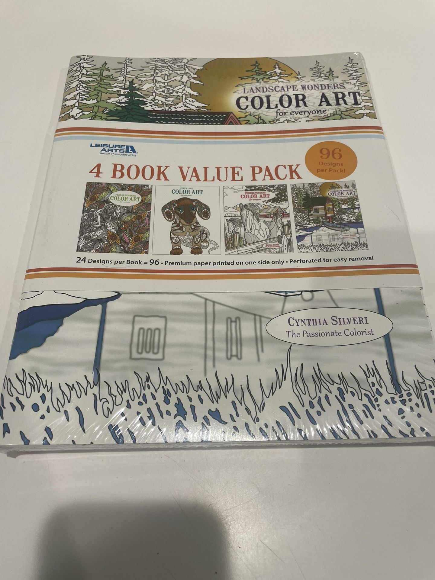 Leisure Art Coloring Books Set Of 4, New!