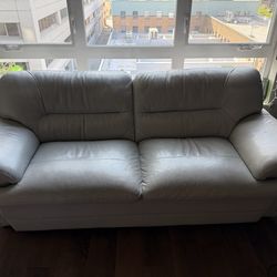 Modern 3-Seater Leather Sofa – Good Condition – $150