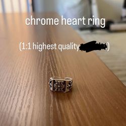Chrome heart ring