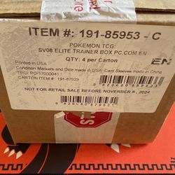 Pokémon Center Exclusive Surging Sparks ETB Sealed Case Elite Trainer Box