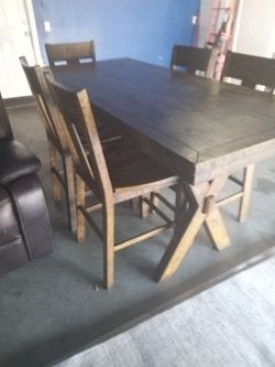 Tall wood table
