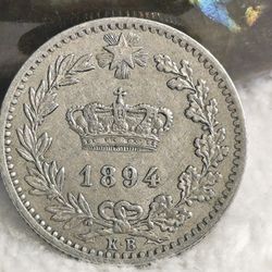 #510 King Umberto 1894 Italy 20 C Coin 