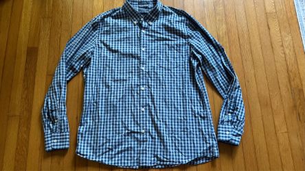 Nordstrom Men's Trim Fit Blue Gingham Button-Down Shirt XL