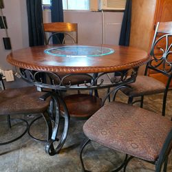 Dining Table Set - Wood & Iron 