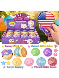 24PC Glitter Dumpling Squishy, 2026 Mini Dumpling Squishy Mystery Box