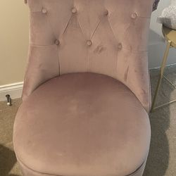 Mauve Pink Velour Chair 
