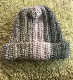 Handmade Crochet Beanie, color, light tan, olive green, sage