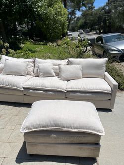 Gently Used Full Couch with Ottomans
