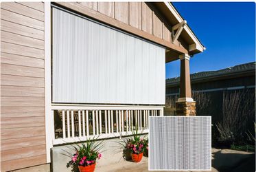 Too bright? Koolspot 8’ x 8’ Outdoor Sun Shade – Pole Operated, Wall/Ceiling Mount, New. Price per 1