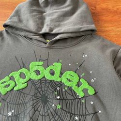 grey and green spyder hoodie 