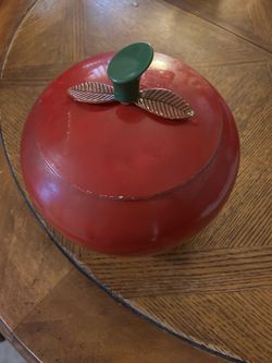 Red Apple-Shaped Lidded Container