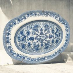 Antique United Wilson UW 1897 Chinese Export ironstone Oval Platter 18”