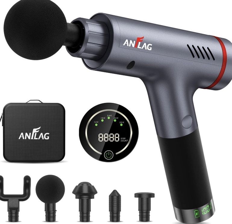 ANFLAG Deep Tissue Massage Gun for Athletes Percussion Cordless Handheld Electric for Pain Relief with 3200RPM