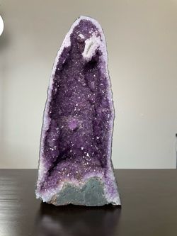Large 28lb Amethyst Cathedral Geode - 20.75” tall - deep purple display