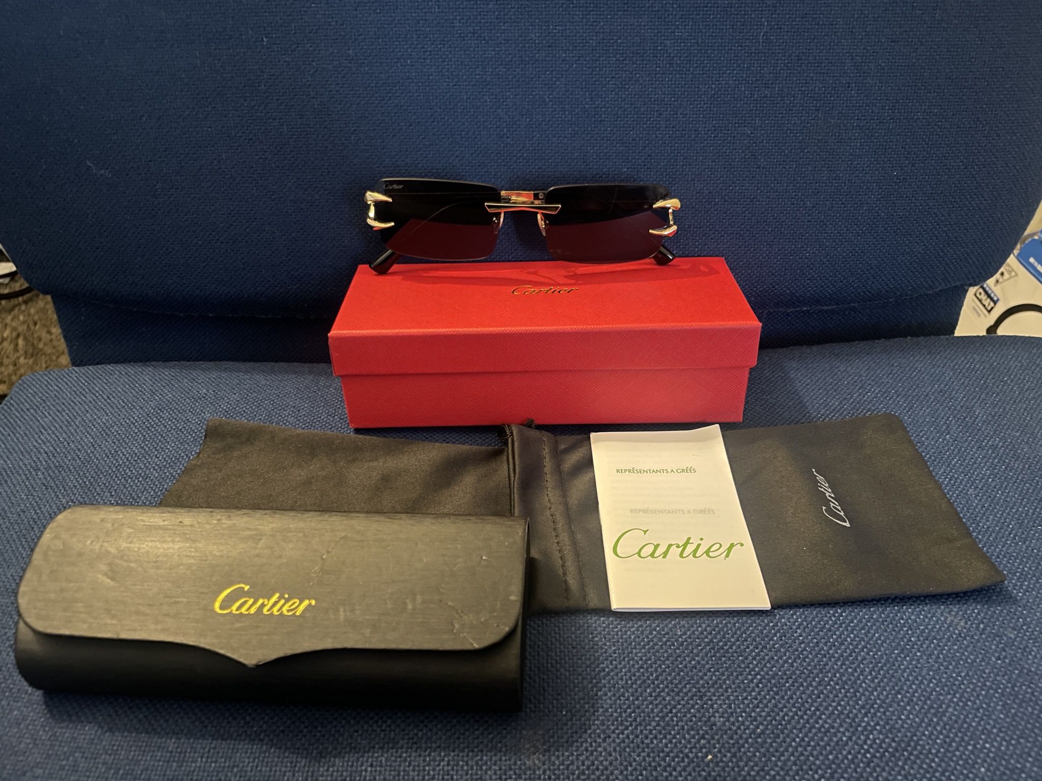 Cartier Sunglasses - Black Lens / Gold Frame