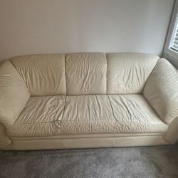 Leather White Couch Set 
