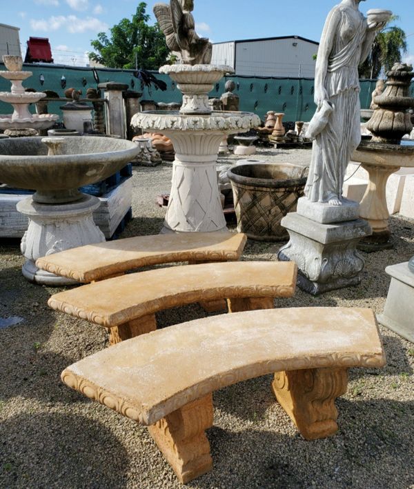 Concrete Benches / Cement Backyard Garden Patio Bench / Outdoor Patio