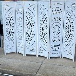 6 panels wood room dividers (96"W×67"H).