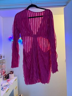 Hot pink vacation mini dress