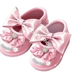 Pink Baby Girls Shoes Personlized Poster