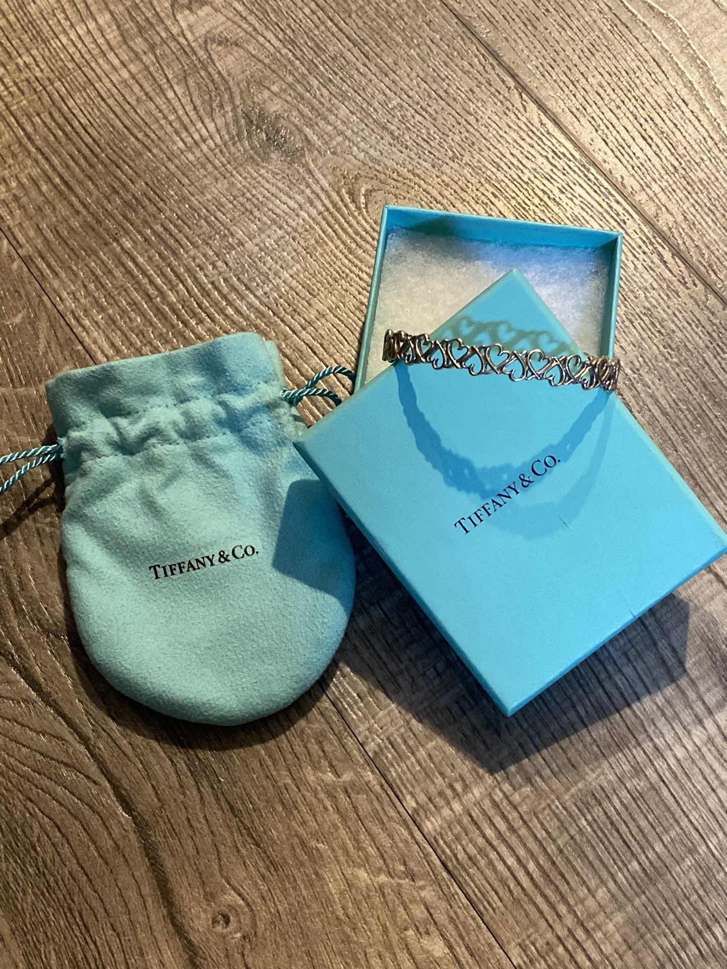 Tiffany & Co. Silver Hearts Bangle Bracelet 