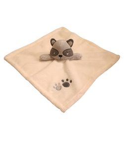 BABY GEAR LOVEY RACCOON CREAM WHITE SECRUITY BLANKET STUFFED ANIMAL