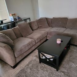 Beige Taupe sectional couch
