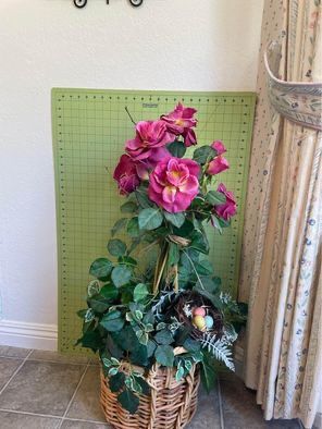 Silk Rose Tree Topiary 