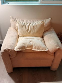 Oversized Cream Fabric Armchair