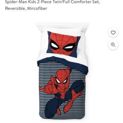 Spider-Man Twin/Full Comforter With Pillow Case. Two Piece Reversible Comforter Set. 