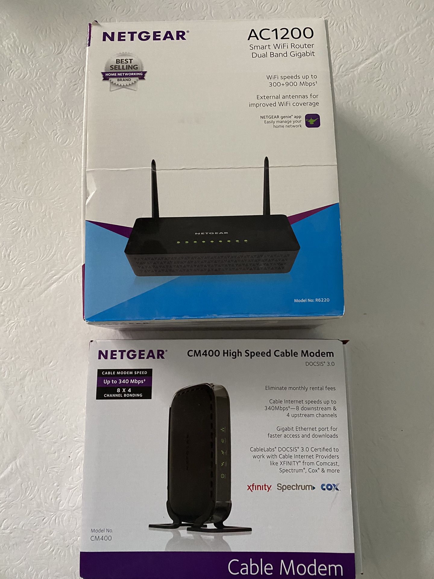 Netgear modem and router