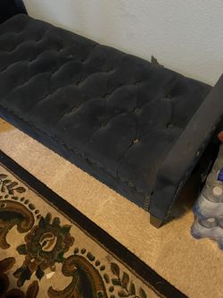 Blue Suede Ottoman $200 Cash Only You Pick Up 