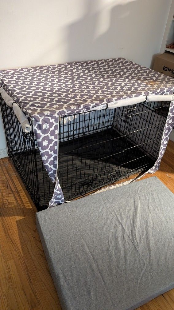 XL Dog Cage + Cool Memory Foam Mattress