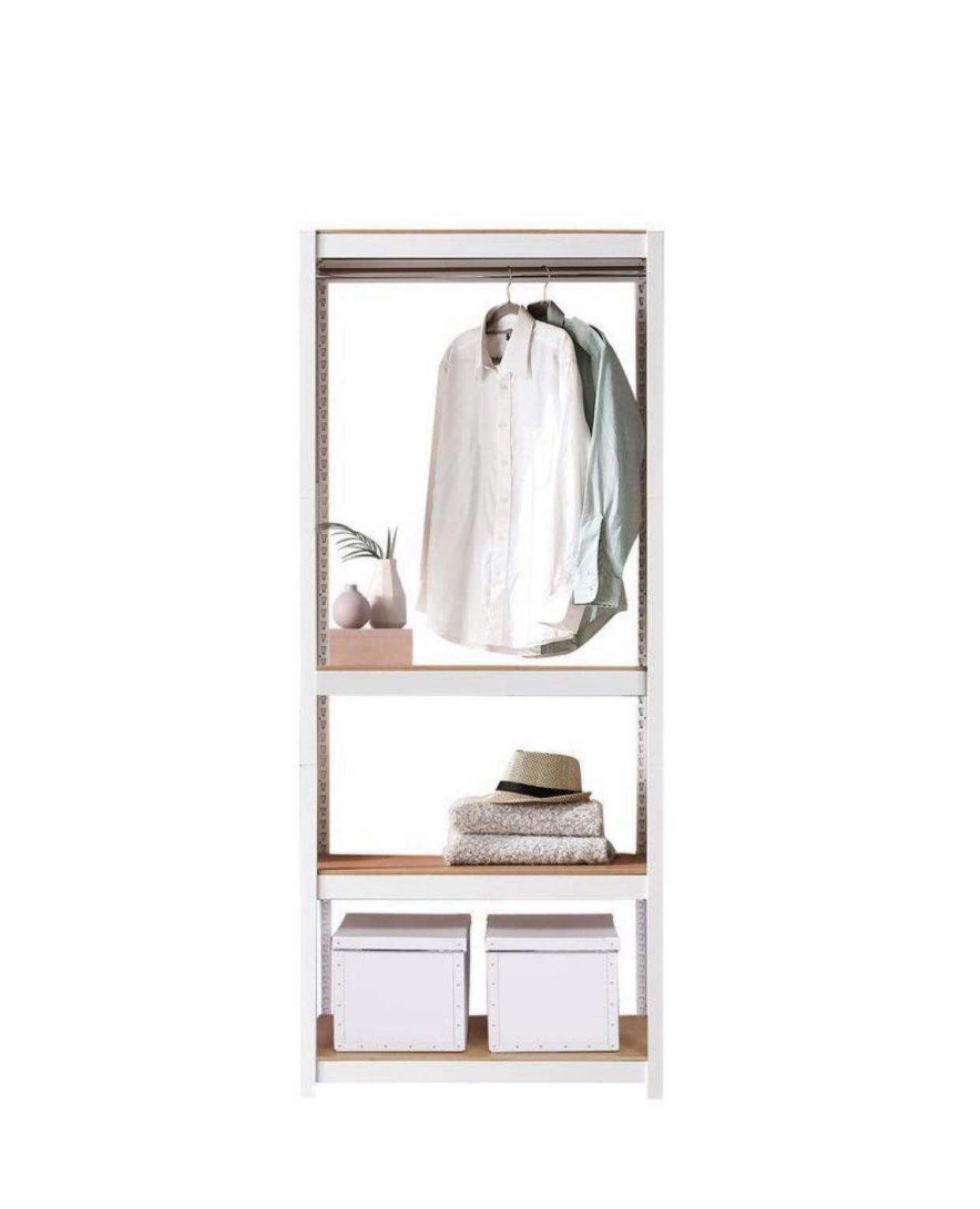 Kepsuul Closet Organizer White Clothing Rack Clothing Shelving New In Box 