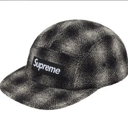 Supreme Harris Tweed Camp Cap Black FW25