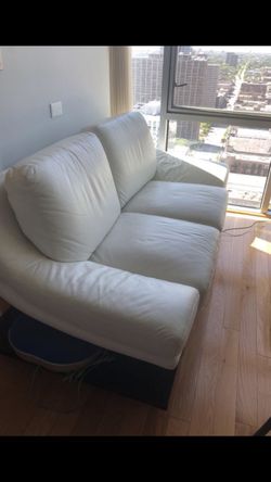 Leather all white couch