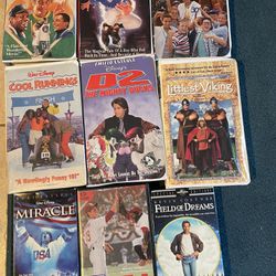9 POPULAR FAMILY VHS SPORTS DISNEY COMEDIES MOVIES