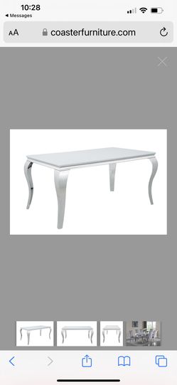 Coaster Carone Glass Dining Table White And Chrome