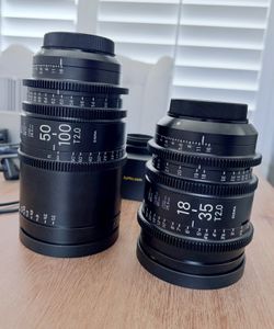 Sigma 18-35mm and 50-100mm Lenses with Case EF Mount