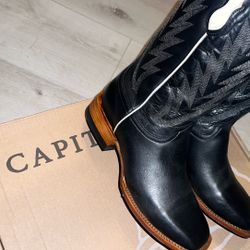 Capitan Cowboy Boots - Black Size 9 EE (Wide) 